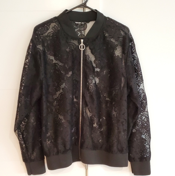 Plus Lace Bomber Jacket - New - Picture 3 of 4